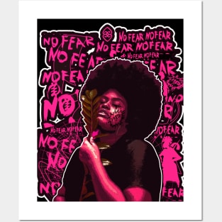 No Fear Afro Strong Woman Posters and Art